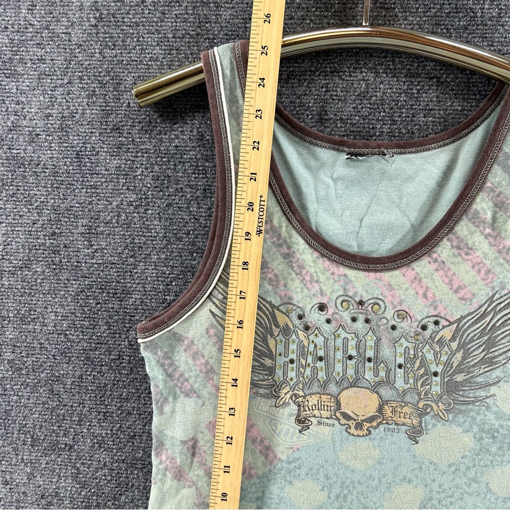 Harley-Davidson Tank Top Womens Small Skull Biker Durango, Colorado Embellished - Picture 6 of 9